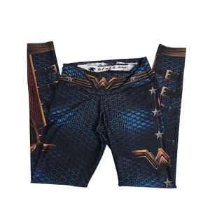 Drakon Wonder Woman Special Edition Leggings‎ Cool Fit Blue Armor Print OS